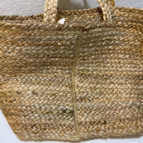 COPY - Allen Roth Natural Jute Woven Shopping Tote Basket Beige Brown, Carry Ha… - Picture 2 of 13